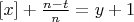 $[x]+\frac{n-t}{n}}=y+1$