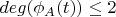 $deg(\phi_A(t)) \le 2$