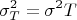 $$\sigma^2_T = \sigma^2 T$$