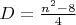 $D=\frac{n^2-8}4$ $D=\frac{n^2-8}4$