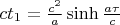 $ct_1=\frac{c^2}{a} \sinh \frac{a\tau}{c}$