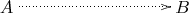 $\xymatrix{A\ar@{.>}[rrr]&&&B}$