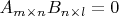 $A_{m\times n} B_{n\times l}=0$