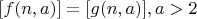 $[f(n,a)]=[g(n,a)],a>2$