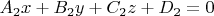 $A_2x+B_2y+C_2z+D_2=0$