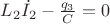 $L_{2} \dot{I_{2}}-\frac{q_{3}}{C}=0$