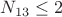 $N_{13}\le 2$