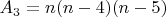 $A_3 = n(n-4)(n-5)$