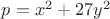 $p=x^2+27y^2$