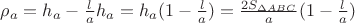 $\rho_{a}=h_{a}-\frac{l}{a}h_a=h_a(1-\frac{l}{a})=\frac{2S_{\Delta{ABC}}}{a}(1- \frac{l}{a})$