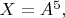 $X=A^5,$
