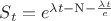 $ S_t = e^{\lambda t - \mathrm{N} - \frac{\lambda t}{e}}$