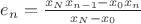 $e_n=\frac{x_Nx_{n-1}-x_0x_n}{x_N-x_0}$