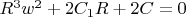 $R^3w^2+2C_1R+2C=0$