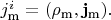 $j_\text{m}^i=(\rho_\text{m}, \mathbf j_\text{m}).$