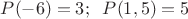 $P(-6)=3;\;\; P(1,5)=5$