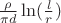 $\frac {\rho }{\pi d}\ln (\frac l r)$