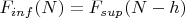$F_{inf}(N)=F_{sup}(N-h)$