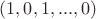 $(1, 0, 1, ..., 0)$