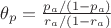 $\theta_p=\frac{p_a/(1-p_a)}{r_a/(1-r_a)}$