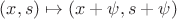 $(x,s)\mapsto (x+\psi,s+\psi)$