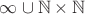 $\infty \cup \mathbb N \times \mathbb N$