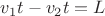 $v_1t-v_2t=L$
