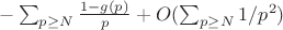 $-\sum_{p \geq N}\frac{1-g(p)}{p}+O(\sum_{p \geq N}{1/p^2})$