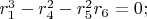 $r_1^3-r_4^2-r_5^2r_6=0;$