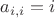 $a_{i,i}=i$