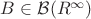 $B\in\mathcal{B}(R^\infty)$