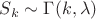 $S_k \sim \Gamma(k, \lambda)$