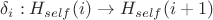 $\delta_i: H_{self}(i) \rightarrow H_{self}(i+1)$