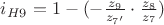 $i_{H9}=1-(-\frac{z_9}{z_{7'}}\cdot\frac{z_8}{z_7})$
