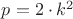 $p=2\cdot{k^2}$