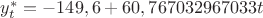 $y^*_t=-149,6+60,767032967033t$
