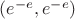 $(e^{-e}, e^{-e})$