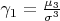 $\gamma_1=\frac{\mu_3}{\sigma^3}$