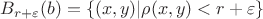 $B_{r+\varepsilon}(b)=\{(x,y)|\rho(x,y)< r+\varepsilon\}$