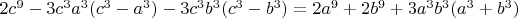 $2c^9-3c^3a^3(c^3-a^3)-3c^3b^3(c^3-b^3)=2a^9+2b^9+3a^3b^3(a^3+b^3)$