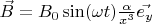 $\vec{B} = B_0 \sin(\omega t) \frac{\alpha}{x^3} \vec{e_y}$