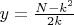 $y=\frac{N-k^2}{2k}$
