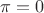 $\pi =0$