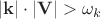 $$|\mathbf{k}| \cdot |\mathbf{V}| > \omega_k$$ $$|\mathbf{k}| \cdot |\mathbf{V}| > \omega_k$$