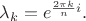 $\lambda_k=e^{\frac{2\pi k}{n}i}.$
