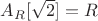 $A_R[\sqrt{2}]=R$