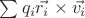 $\sum q_i \vec{r_i}\times\vec{v_i}$