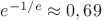 $e^{-1/e} \approx 0,69$