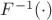 $F^{-1}(\cdot)$