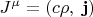 $\displaystyle J^{\mu }=\left(c\rho ,\;\mathbf {j} \right)$